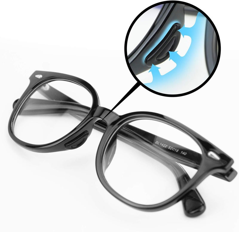 YR 20 Pairs Eyeglass Nose Pads Stick On Silicone Anti-Slip for Glasses Sunglasses Thin Nose Pads Eyeglasses, Adhesive Nose Pad for Eyeglass, Anti Slip Eyeglass Nose Pads (10Clear+10Black) - Image 2
